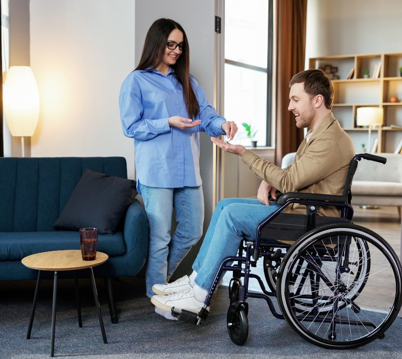 Epitome Support carer assisting a participant with daily activities